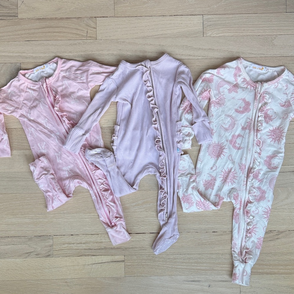 Baby Girl 0-3/3-6 month Footie Onsies - Posh Peanut and Little & Fern